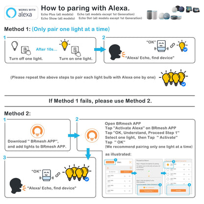 MELPO Alexa Light Bulb 130W Equivalent, Smart Light Bulbs Warm White to Daylight Tunable, A19 E26 Bluetooth LED Bulbs Controlled by BRmesh APP and Alexa only, Timing, Flicker-Free（8 Pack (8)