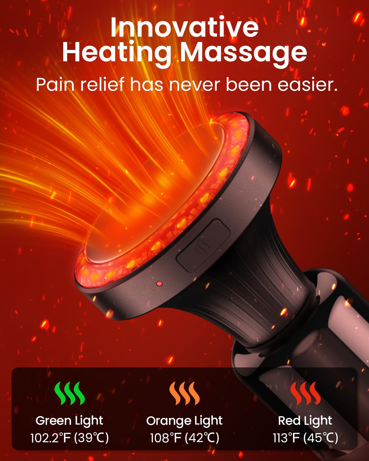 NAPRE Foldable Massage Gun Deep Tissue with 5 Adjustable Angles,Portable Handheld Percussion Back Massager for Muscle/Neck/Body Pain Relief with Long Extension Metal Handle,32-Speeds,with Carry Case