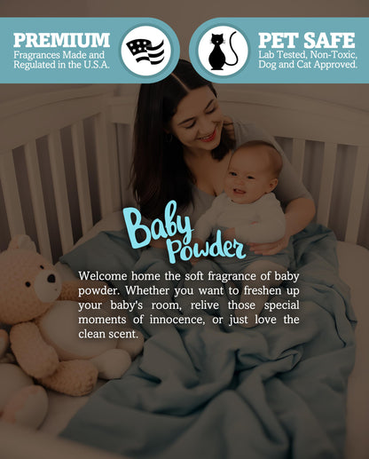 Shortie's Candle Company Baby Powder Premium Wax Melts 4 Pack - 12 Oz., Strong & Long Lasting, Non-Toxic - Made with Essential & Natural Oils - Formula 117