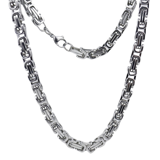 Joddfly Stainless Steel Byzantine Chain Necklace for Men, 20 inches