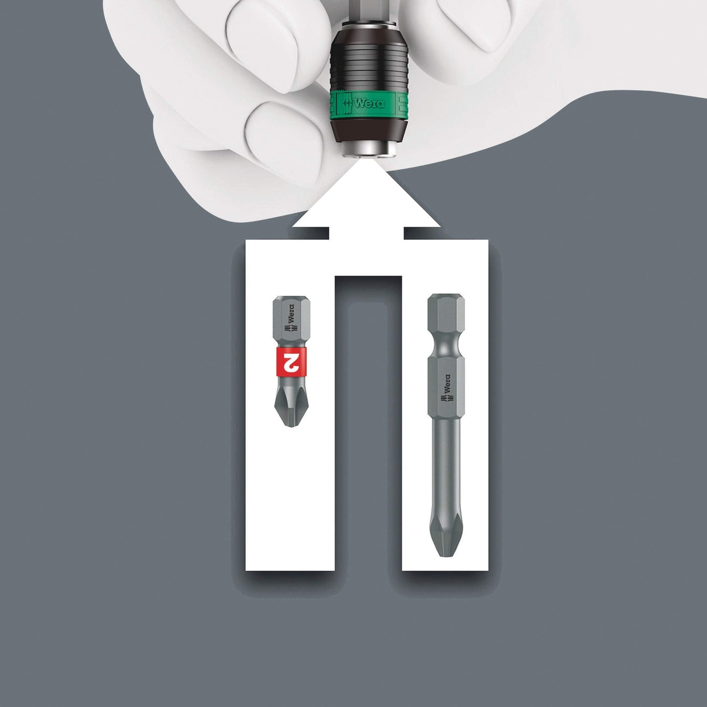 Wera 416 R T-Handle Bitholding Screwdriver Rapidaptor, 1/4" x 45 mm, 05023404001