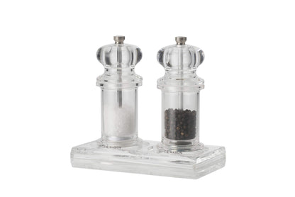Cole & Mason H306119 Ramsgate Clear Salt and Pepper Mill Tray, Salt and Pepper Tray/Oil and Vinegar Bottles Tray, Acrylic, (H) 13 mm x (W) 95 mm x (D) 157 mm, Mills Not included