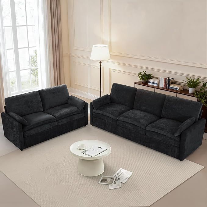 Chenille Upholstered Sofa Set