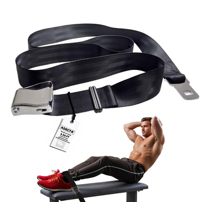 ADECTA Nordic Hamstring Curl Strap, 6.5FT Gym Seatbelt and Exercise Straps for Hamstring Stretch Strap & Mobilization Belt,Home Gym Women Men, Lifting Seatbelt Gym, Black