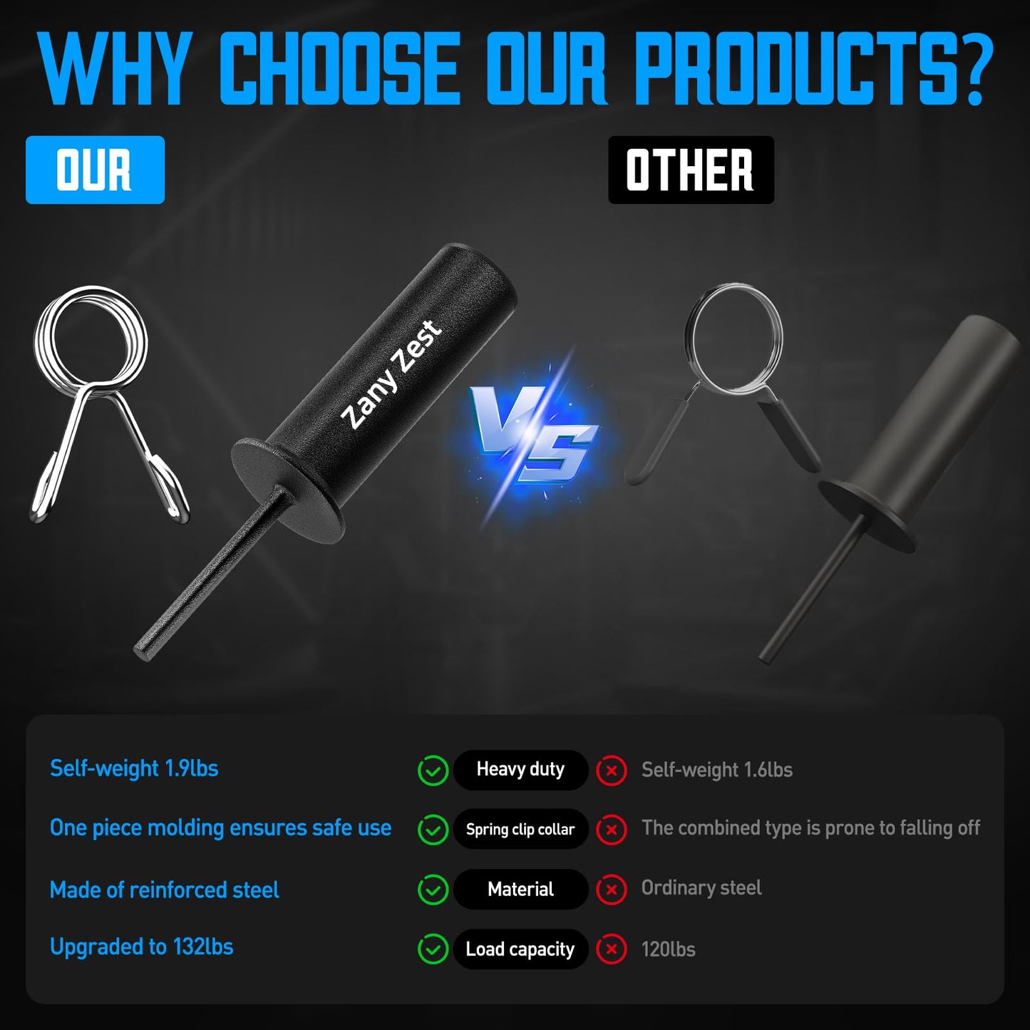 Reinforced Weight Stack Pin - Maximum additional Load Capacity of 60kg/132lbs - Load Extra Olympic Weight for Strength Training Weight Lifting in Gym Cable Machine & Home Gym(Dia:10mm Length:110mm)