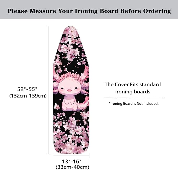 Sprowallow Axolotl Cherry Blossom Ironing Board Cover and Pad