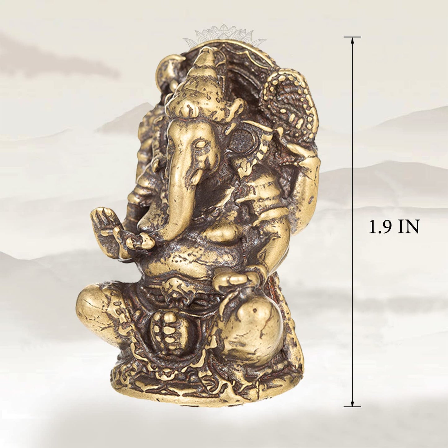 FENGSHUI-CAISHEN Ganesha Statues - Pure Copper Ganapati Ganesh Figurine, Reiki Chakra Meditation Desktop Decor