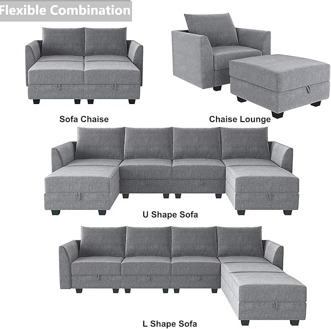 HONBAY Modern Fabric Middle Module
