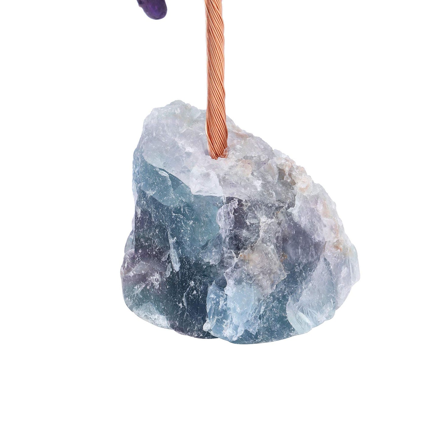 Jovivi Natural Amethyst Crystal Tree, Raw Healing Crystals Fluorite Base Bonsai Money Tree for Home Office Table Decor Wealth and Luck