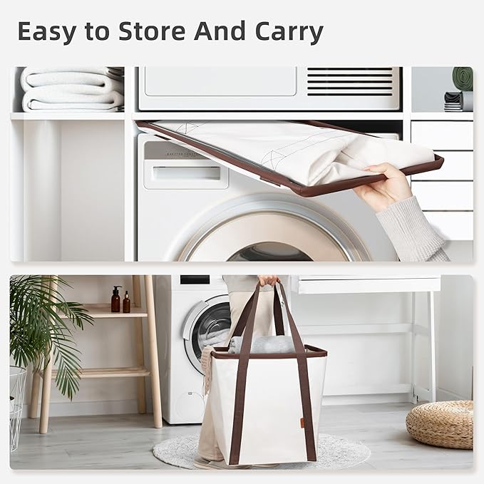 STORAGE MANIAC Collapsible Laundry Caddy, 128L Large Collapsible Laundry Basket