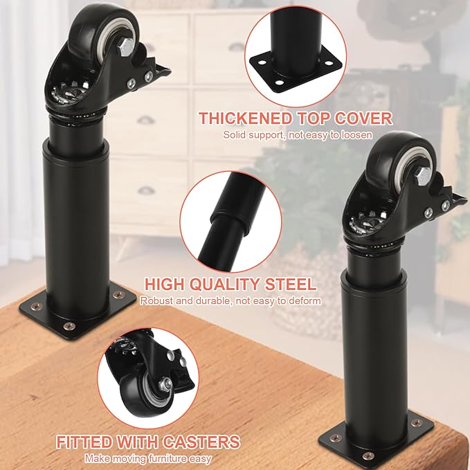 WOPPLXY 4 Pcs 7-10 Inch Metal Adjustable Furniture Legs
