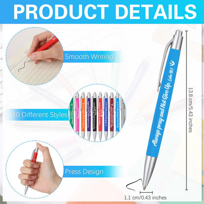 Gueevin 200 Pcs Inspirational Pens Employee Appreciation Gift Black Ballpoint Ink Funny Motivational Thank You Pens Bulk for Office Worker Teacher Women Men(Bible Verse)