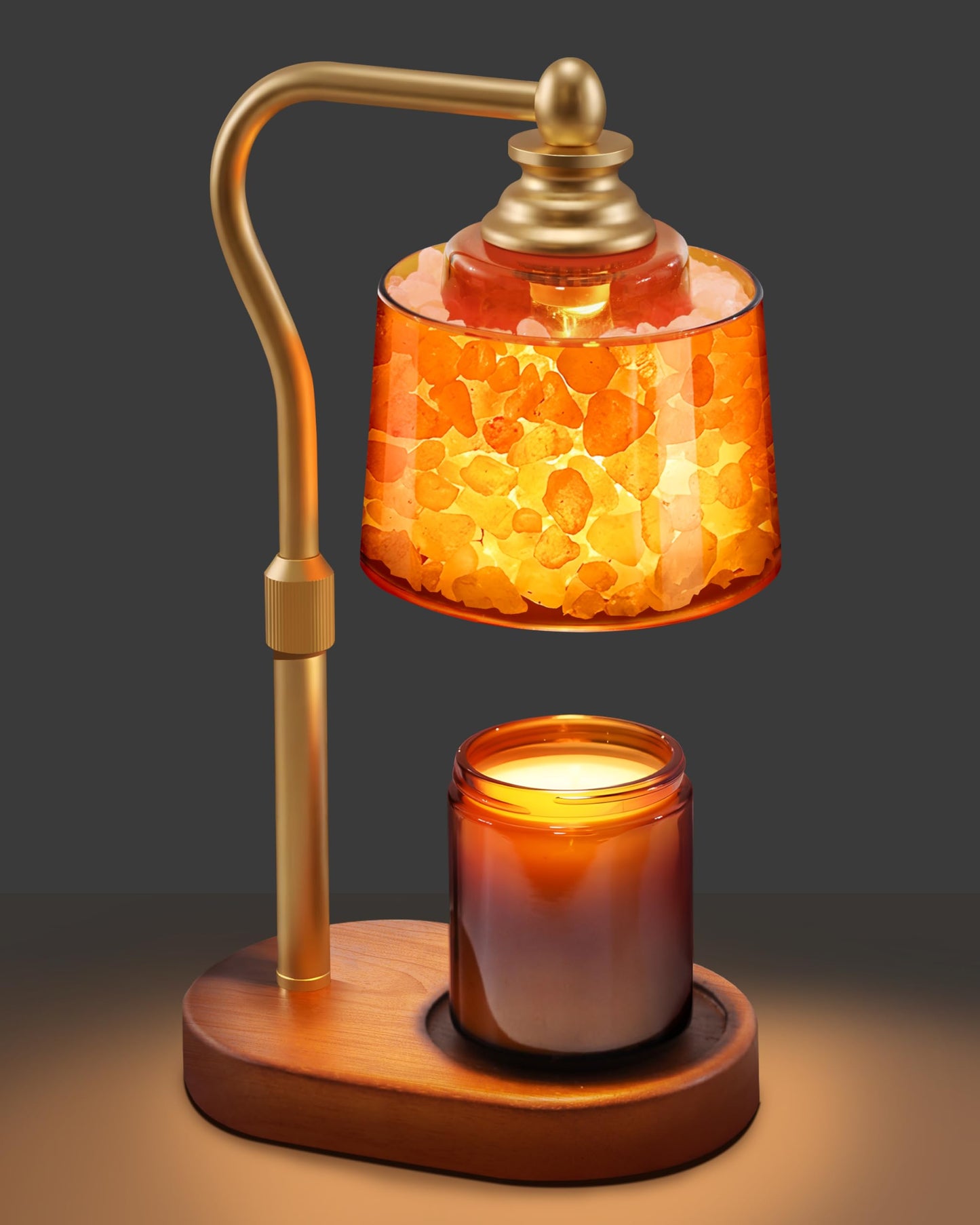 ZAXLZMHSD 3-in-1 Candle Warmer Lamp with Timer Dimmable, Himalayan Salt Lamp & Passive Diffuser, Gifts for Women, House Warming Gifts, Wax Melt Warmer for Jar Candles