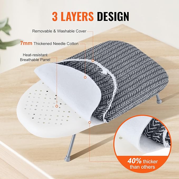 VEVOR Tabletop Ironing Board 23.4 x 14.4, Small Iron Board