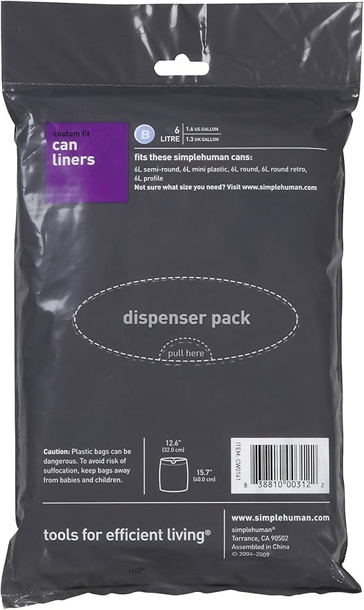 simplehuman Custom Fit Trash Can Liner B