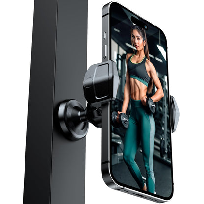 NIYEVN Gym Magnetic Phone Holder, 360° Rotatable Magnet Phone Holder for Gym Workout-Record, [N55 Super Magnet] Magnetic Cellphone Holder for All 4-7 Inch Smartphones
