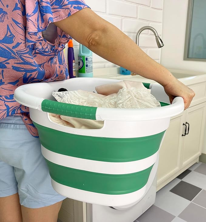 SAMMART 40L Set of 2 Collapsible Plastic Laundry Hamper