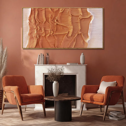 Hue7Art Modern Textured Abstract Canvas Wall Art in Warm Neutral Brown Minimalist Style Artwork for Living Room Bedroom Office Hallway Home Wall Decor 24x48 Inch