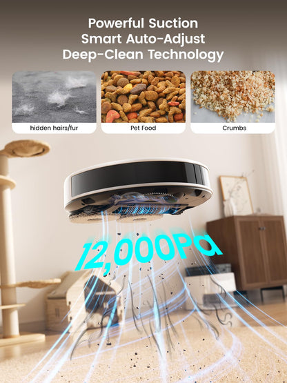 Lefant M210 Pro Robot Vacuum, Slim Quiet, 3 Adjustable Suction Levels, 6 Modes, Robot Vacuum Cleaner for Pet Hair, Hard Floors & Low Carpets, Self-Charging, WiFi/App/Alexa Control, Gray