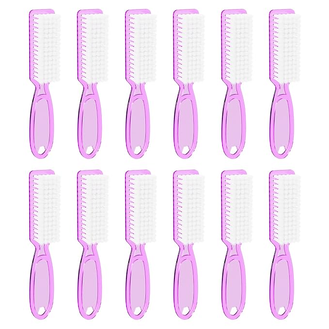 12 Pcs Handle Grip Cleaning Brushes, Hand Fingernail Nail Scrub Manicure Brush