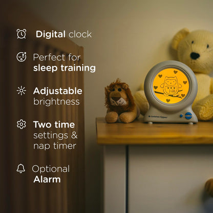 Tommee Tippee Groclock Sleep Trainer Clock, Alarm Clock and Nightlight for Young Children, USB-Powered