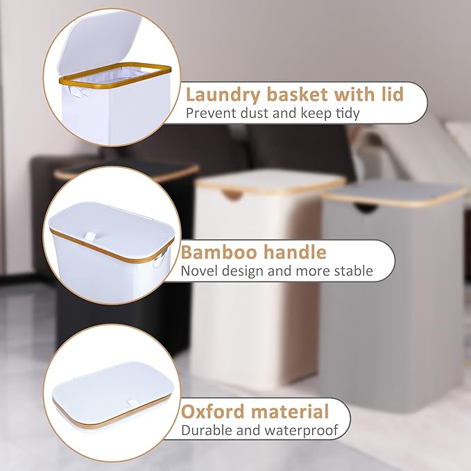 60L Slim Laundry Hamper, Narrow Laundry Basket