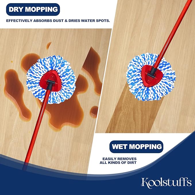 Spin Mop Replacement Head, 3 Pack Mop Replacement Head, Easy Cleaning,