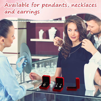 Quelay 48 Pcs Velvet Necklace Box Jewelry Pendant Gift Box for Business Selling Display Holder Case for Wedding Engagement Birthday Anniversary (Red)