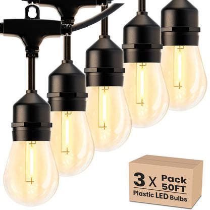 Svater 48FT 2W Outdoor String Lights with 150FT 1W Outdoor Led String Lights