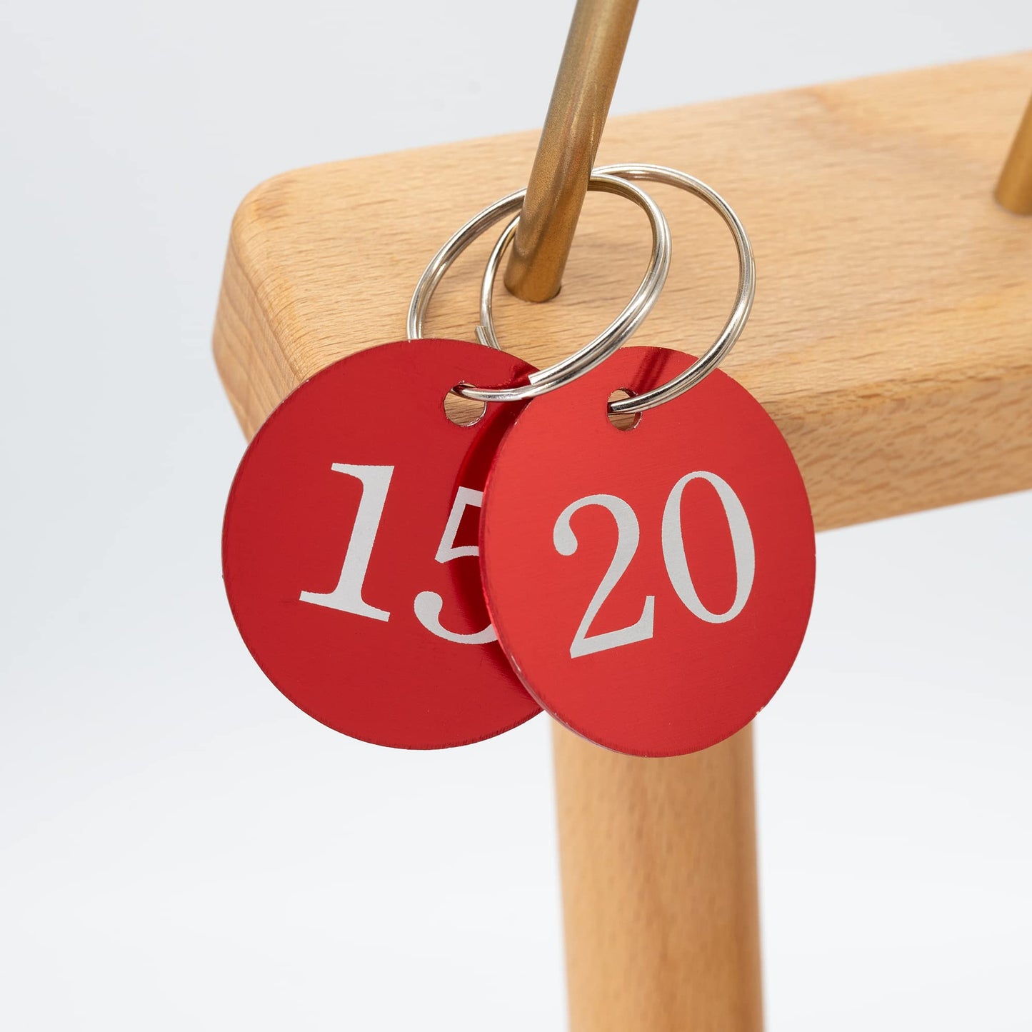 StayMax Round Aluminum Engraved Number Tags Key Tags ID Tags (1-10, Red)