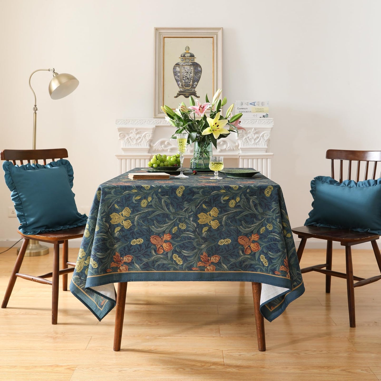patdrea Vintage French Linen Tablecloth,Rectangular,110"x63"-Herbert C