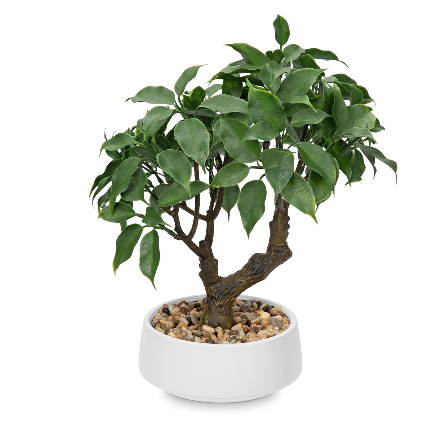 Artificial Bonsai Tree, Small Ficus Bonsai Tree 13" Indoor Bonsai Tree Fake Potted Plant Decorative Fake Desk Plant Decor with Ceramic Pot for Home Office Living Room Bedroom Bathroom Table Shelf