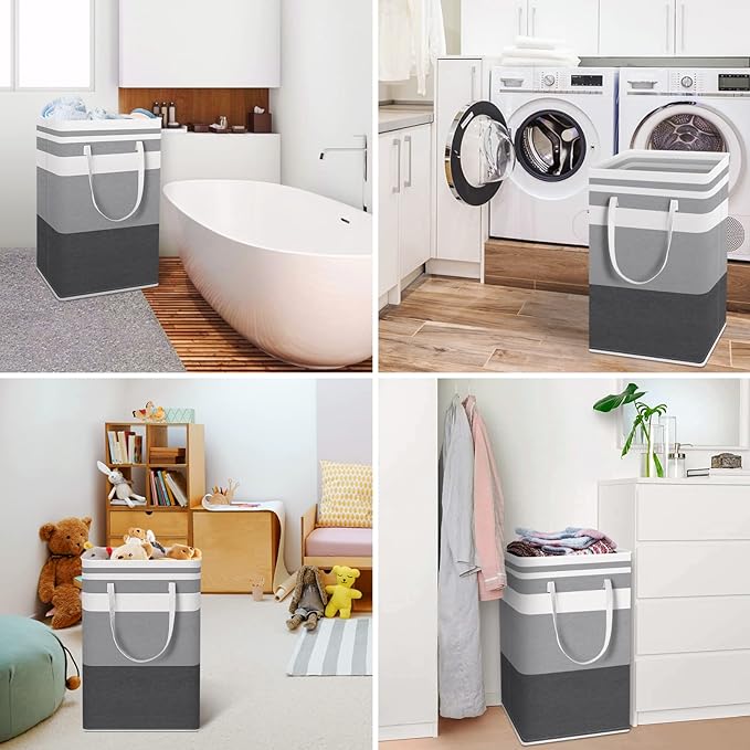 HomeHacks Large Laundry Basket, Waterproof, Freestanding Laundry Hamper