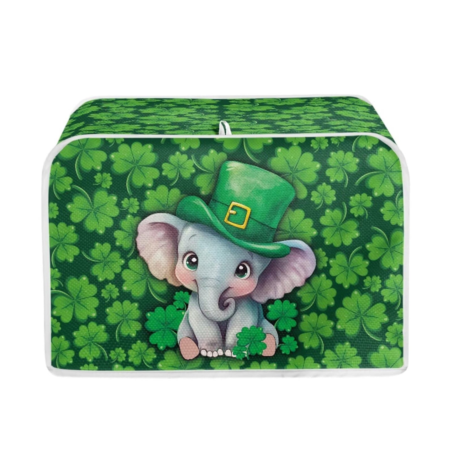ASQVTIFE Shamrock Toaster Oven Cover for 4 Slice Kitchen St.Patrick Day Decor Elephant Toaster Oven Cover Fits for Most Standard 4 Slice Toasters Kitchen Food Dust Covers