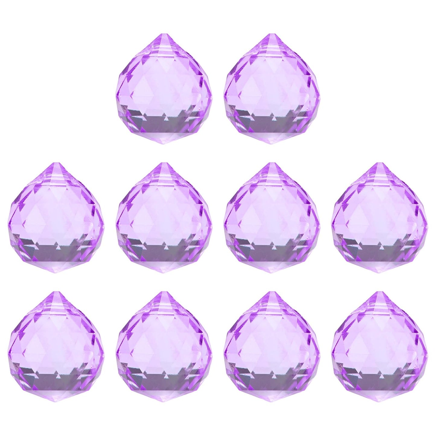 M METERXITY 10-Pack Crystal Ball Prisms, 24mm/0.94 Inch Chandelier Pendant Maker Hanging Crystals Chandelier Prisms for Home/Windows/Garden/DIY Decoration[Light Purple]