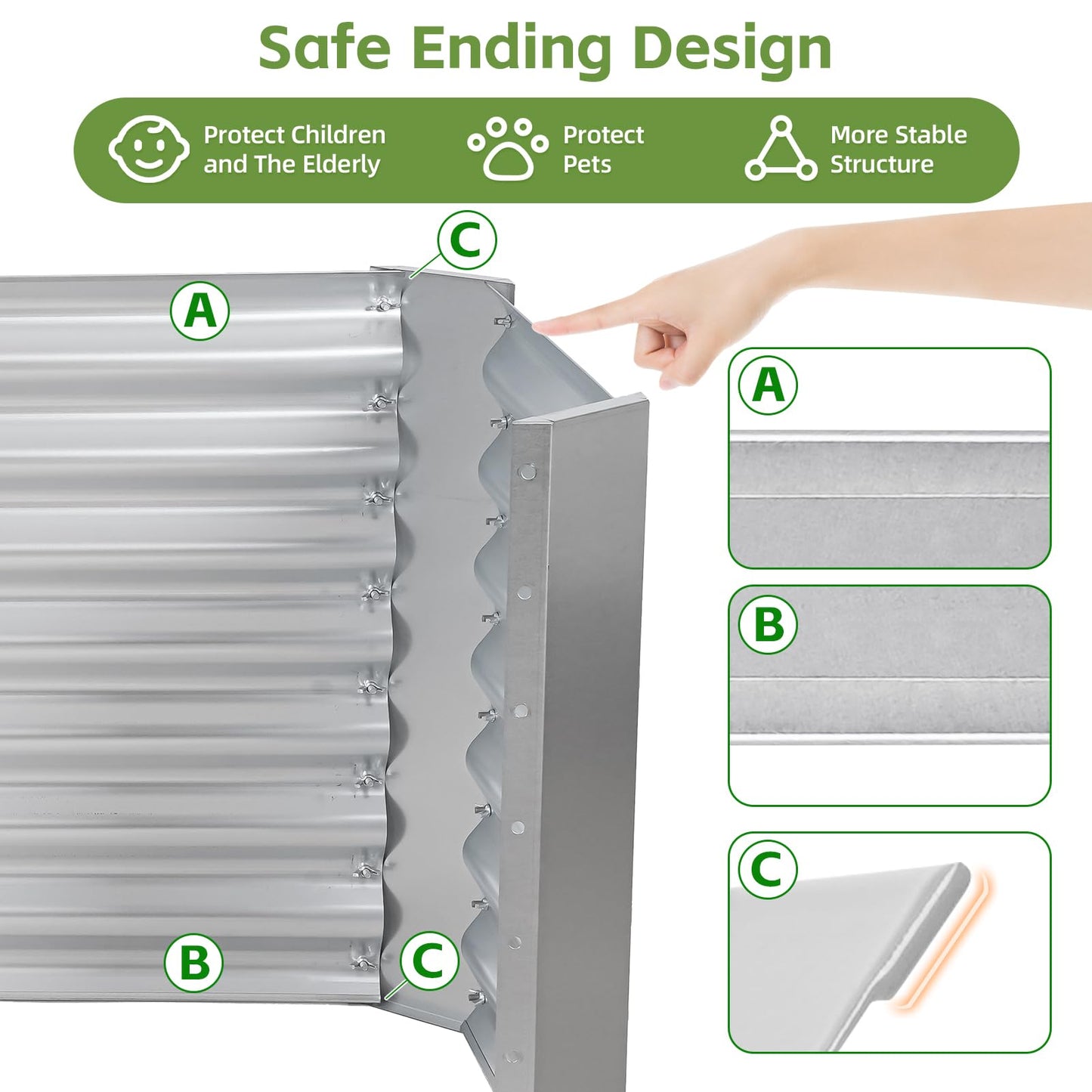 GoCampDirect 8x2x2ft Raised Garden Bed - Galvanized Deep Root Planter Boxes Outdoor with Wing Nuts and Safety Edges for Gardening Vegetables, Flowers, Herbs, Succulents - Silver