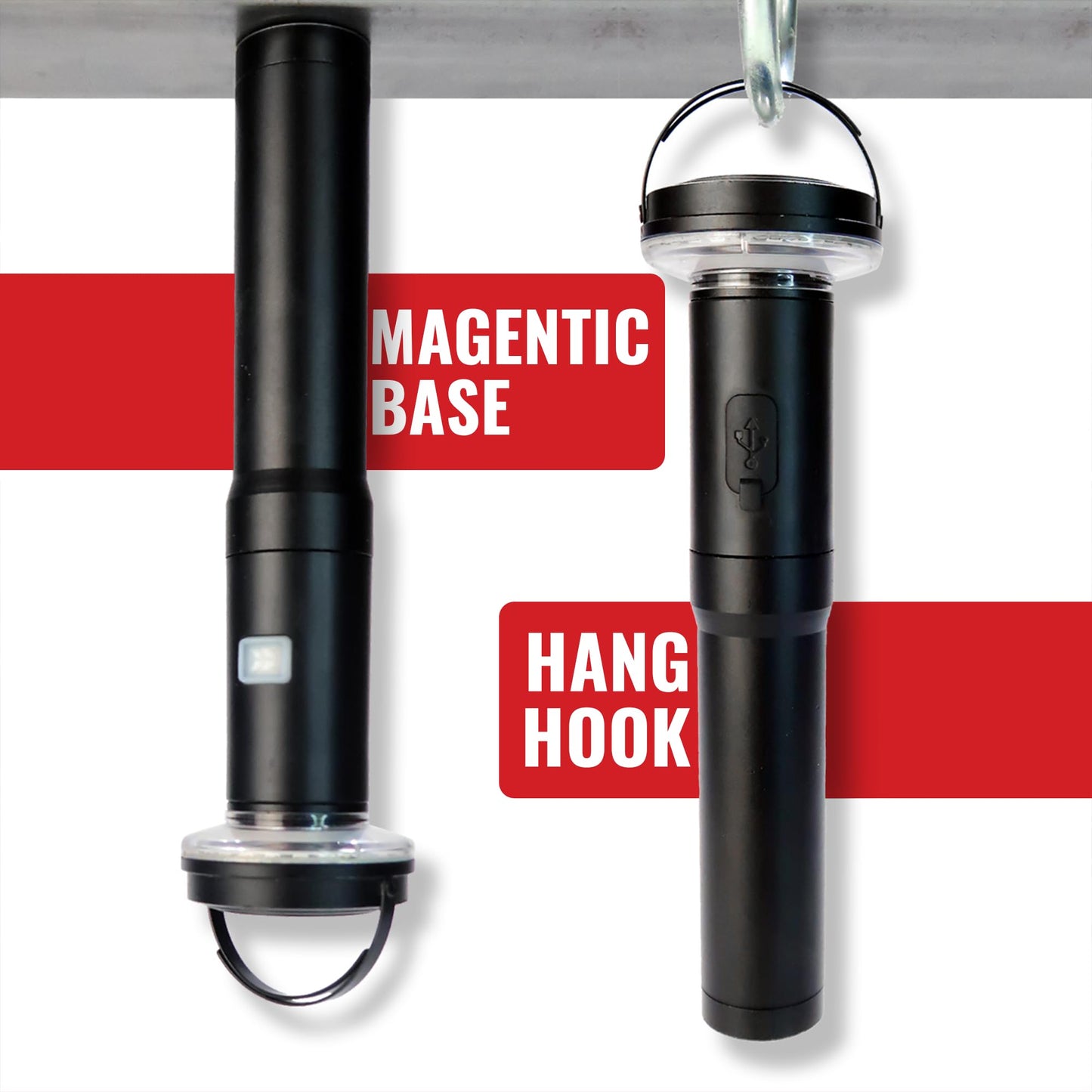 STKR Concepts FLI PRO Telescoping Area Light - 8 Foot extention + Removable Flashlight, Black, (12679)