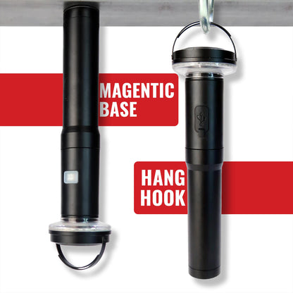 STKR Concepts FLI PRO Telescoping Area Light - 8 Foot extention + Removable Flashlight, Black, (12679)