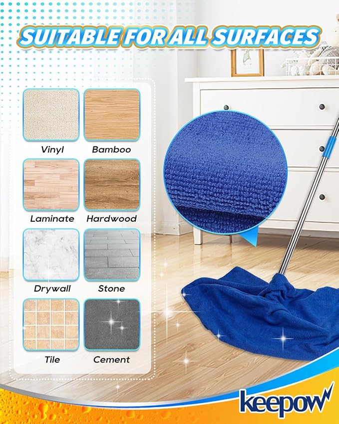 KEEPOW 10PCS Microfiber Cleaning Cloths Extra Large 30" x 20", Washable
