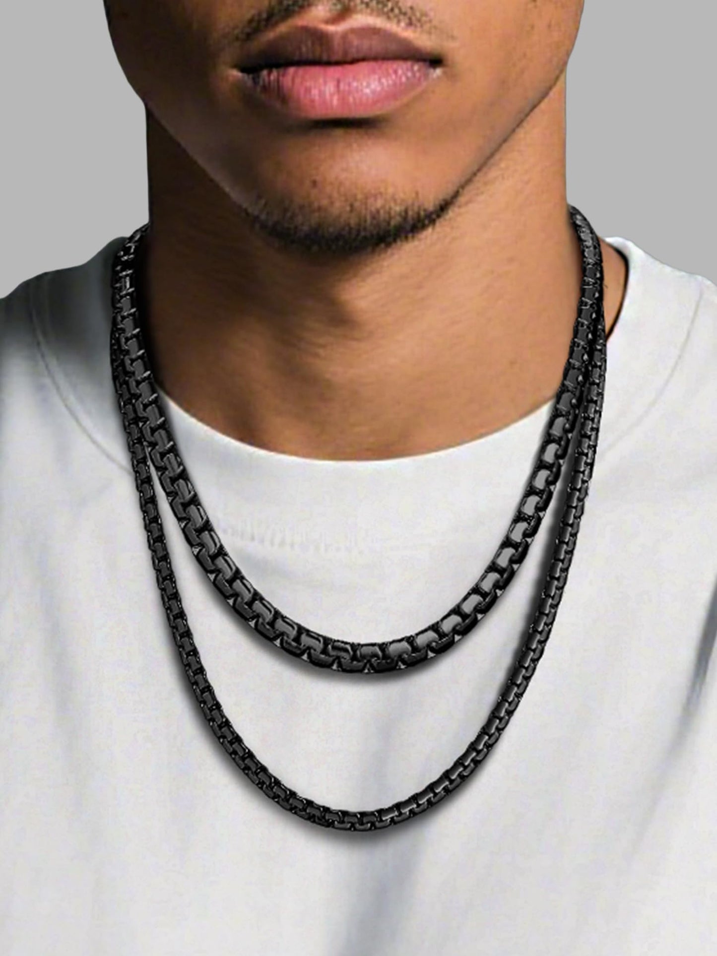 PROSTEEL Black Mens Chain 316L Stainless Steel Non Tarnish & Hypoallergenic 8mm Thick Mental Chain for Mens Hip Pop Jewelry