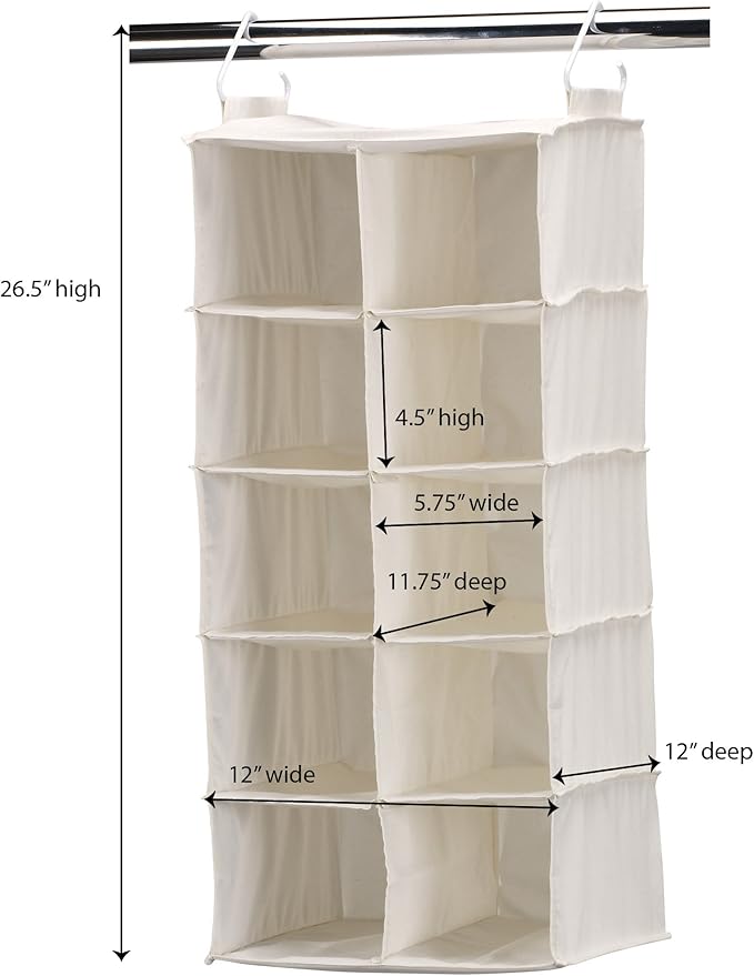 Household Essentials 311344 10 Pocket Hanging Shoe Storage Organizer