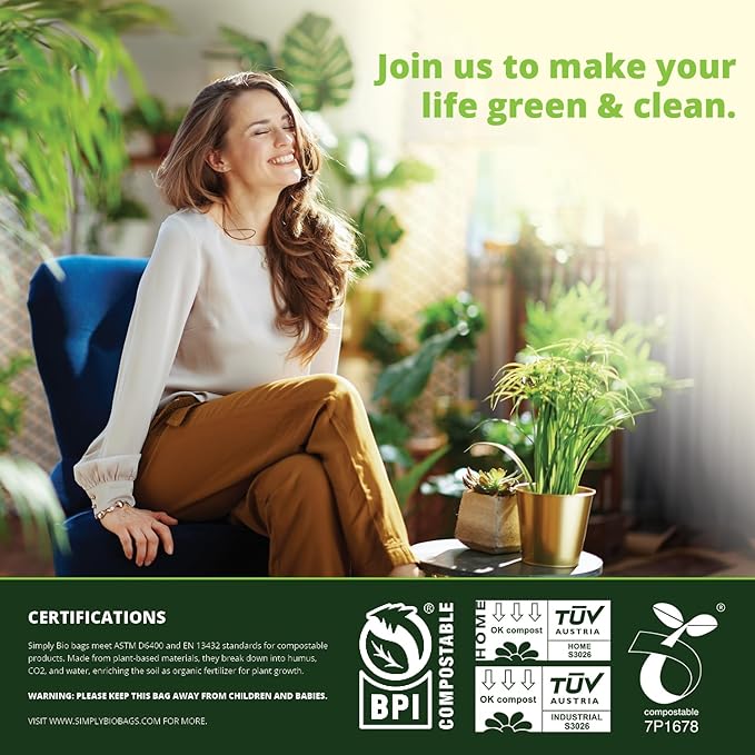 Simply Bio 13 Gallon Compostable Trash Bags Liners