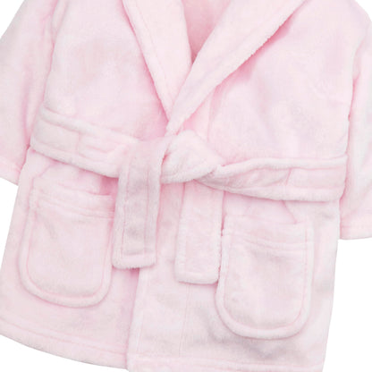 Hoolaroo Personalised Baby Dressing Gown Baby Dressing Gown Robe With Teddy Ears Bath Robe Towel Personalised Gifts Girl Boy Clothing Pink 12-18 Months