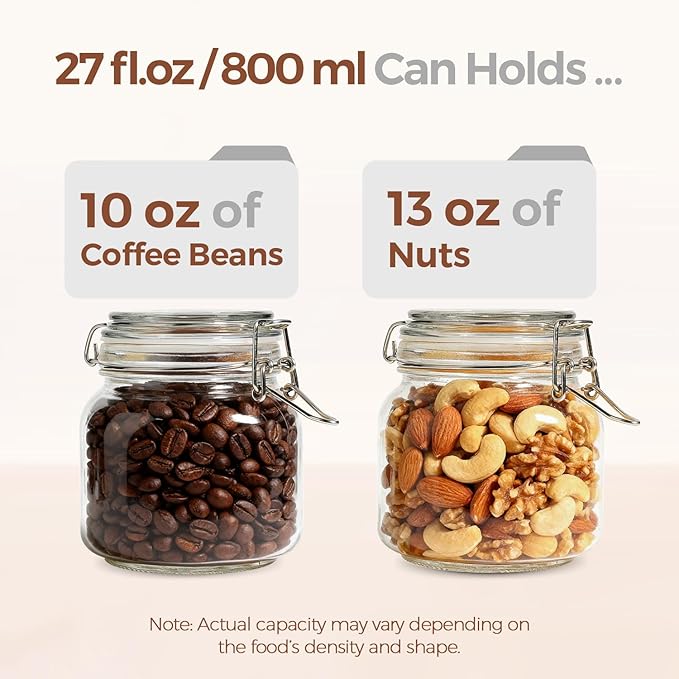 ComSaf 27oz Airtight Glass Canisters