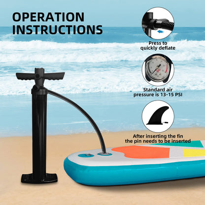Inflatable SUP Stand-Up Paddle Boards for All Skill Levels, QILEBA 10'4'' Ultra-Light Paddleboard with Durable SUP Accessories, Fins, Paddle, Pump, Leash, Extra Wide Stable Non-Slip Yoga Deck