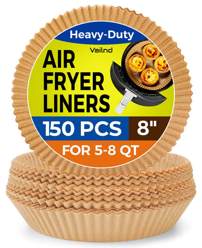 400 Pcs Air Fryer Paper Liners, 8" Square Air Fryer Liners Disposable, Heavy-Duty Parchment Paper for 5-8 qt Airfryer Basket, Non-Stick & Grease-Proof Baking Liner for Oven Pan