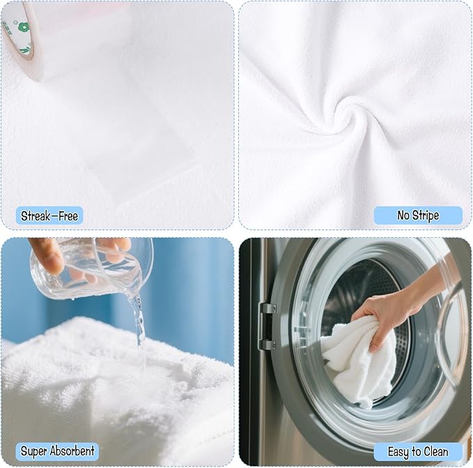6 Pack Extra Large Microfiber Cleaning Cloths 20"x30", Lint-Free Reusable Towels