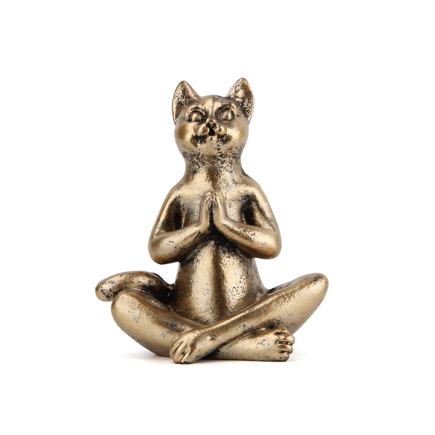 Smadeer Yoga Cat Statues for Home Decor Accents,Yoga Pose Figurine for Zen Spiritual Bedroom Living Room Office Table Desk Modern Boho Decoration,Meditation Shelf Decor Accents Antique Bronze Gift