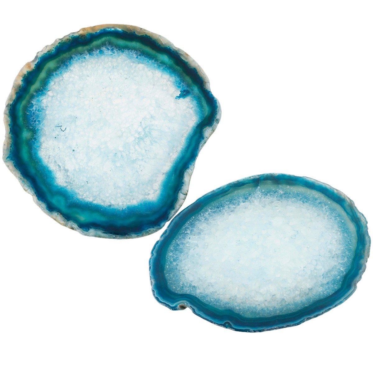 rockcloud Agate Slices Geode Stones,Place Card,Irregular Home Decoration Healing Crystals Collection 3-4.3" Pack of 2