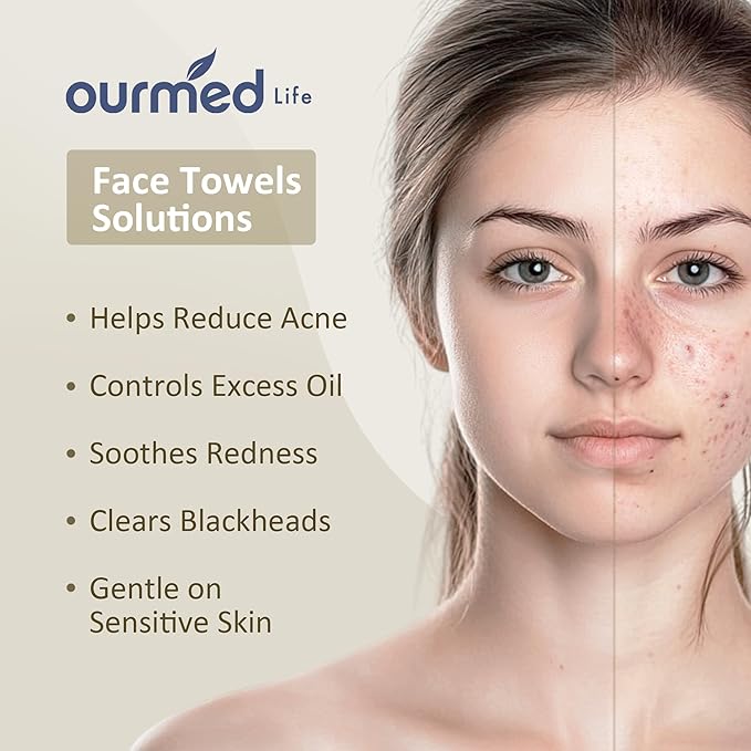 Ourmed Life Face Towels, Disposable Biodegradable Facial Towels